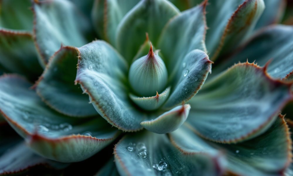 Imagem folhas carnudas de suculenta, mostrando sua capacidade de armazenamento de água