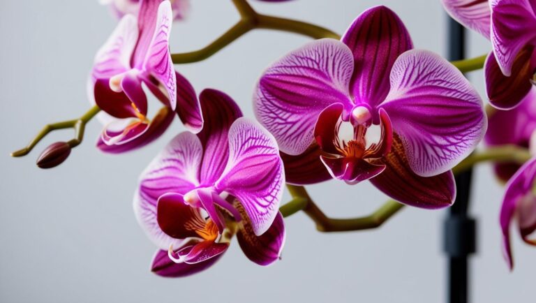Belíssimas orquídeas cor de rosa com bordas brancas
