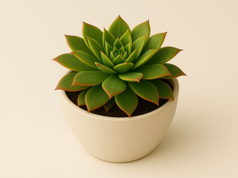 Suculenta em vasos minimalistas, acompanhando a seção de Perguntas Frequentes sobre Rega de Suculentas.